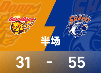 CBA半场:李添荣14分,上海55-31广东